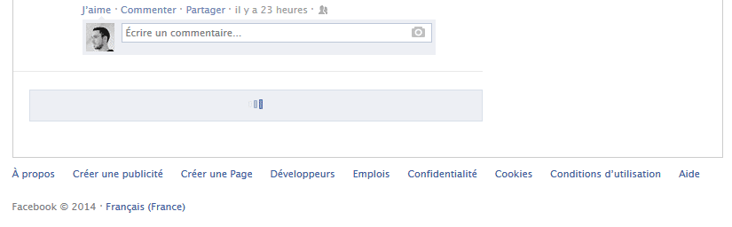 Footer de Facebook